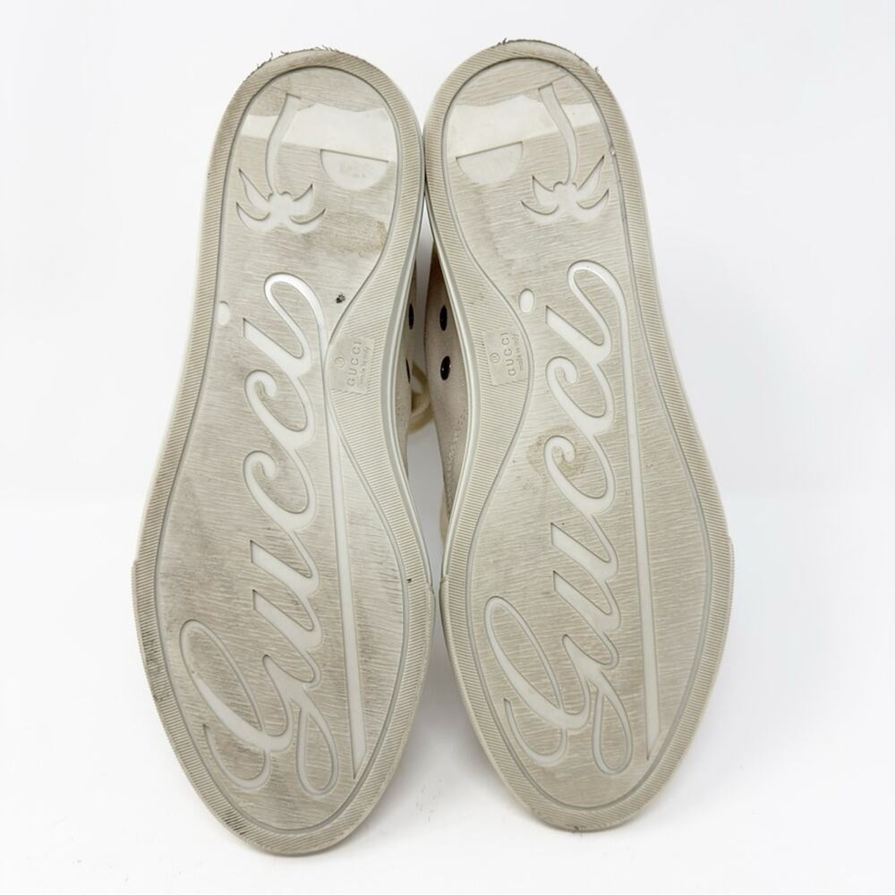 Gucci High Top GG Cap Toe Canvas Sneakers 38 - Picture 9 of 10